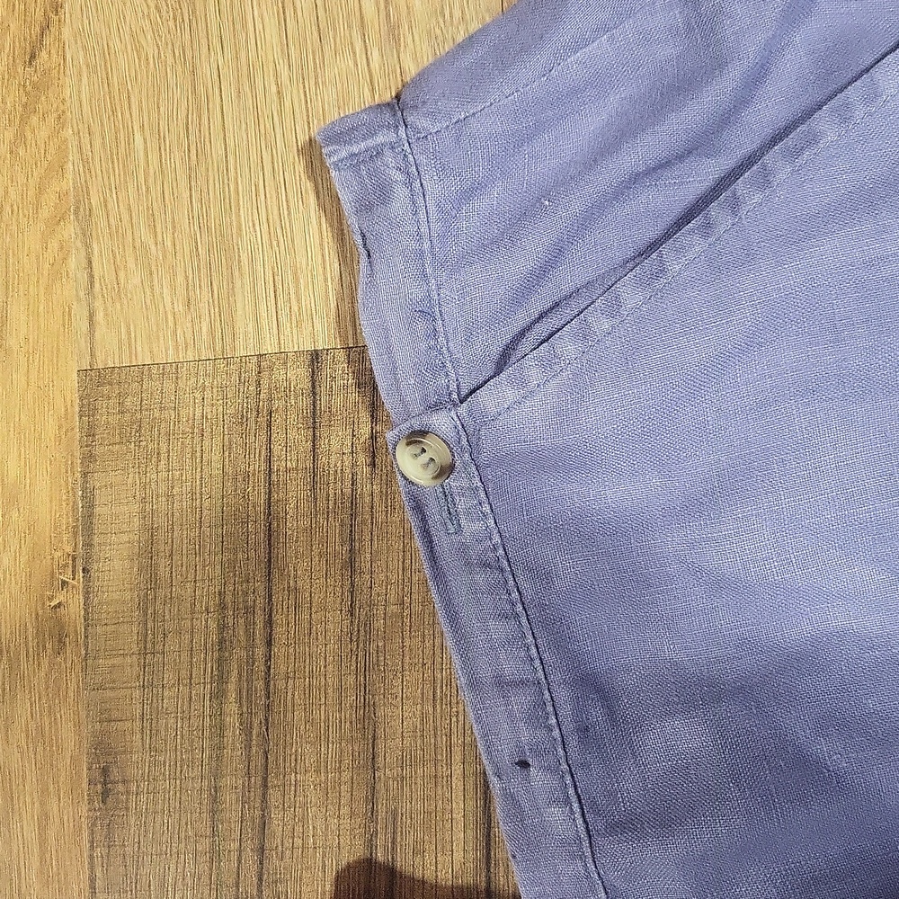 MARISA CHRISTINA Periwinkle Blue Linen Lagenlook 2 Piece Shirt/Jacket & Pants - Picture 13 of 17